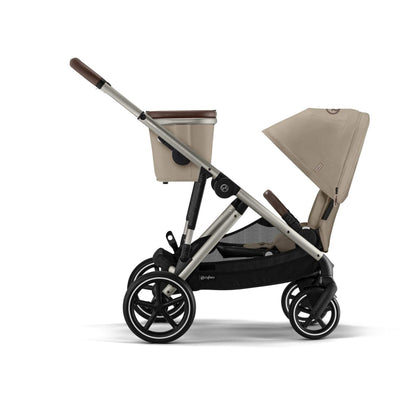 Carrinho De Bebê Cybex Gazelle S Almond Beige (Taupe Frame) - Cesta Grátis Incluída